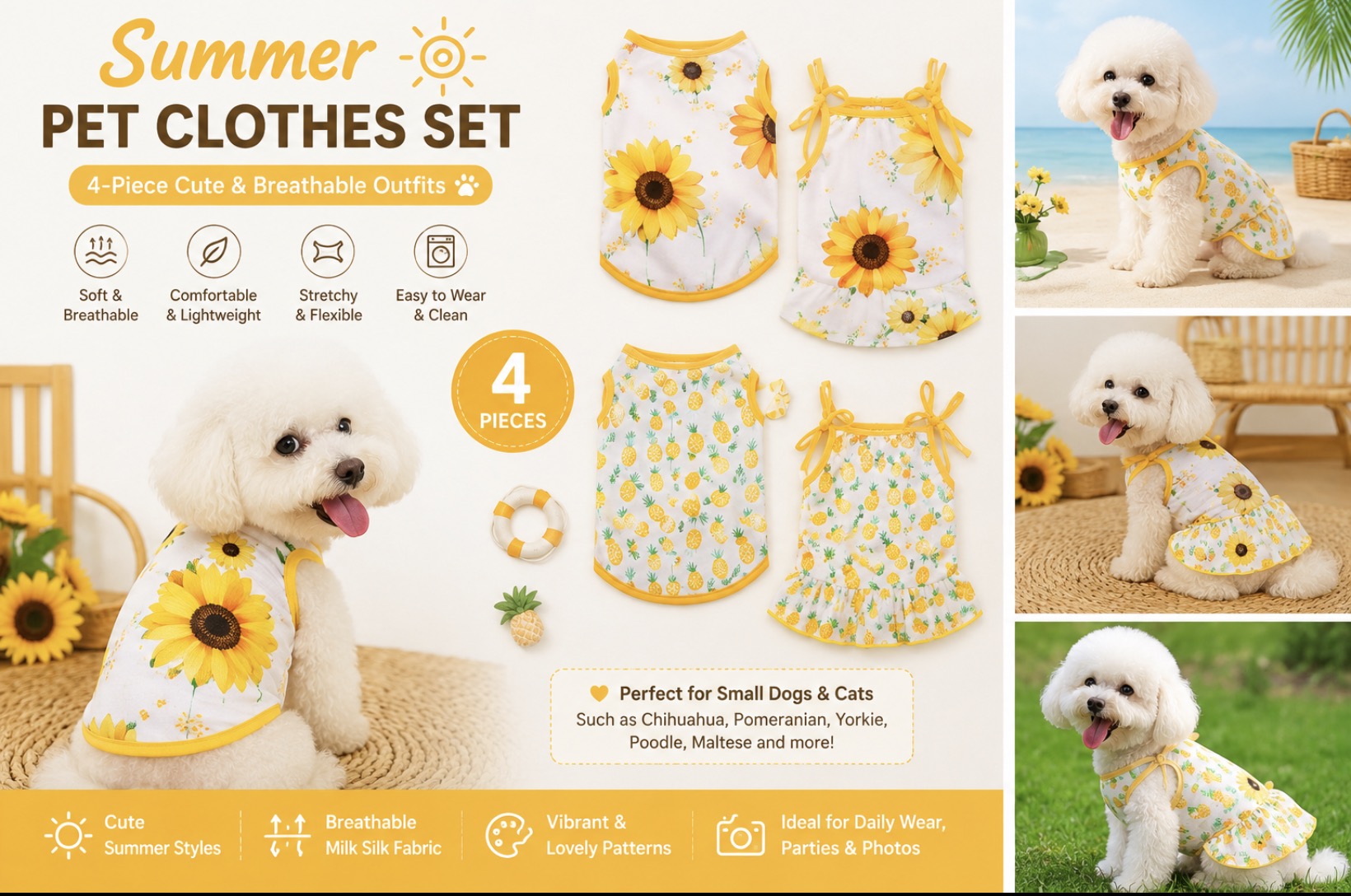 Summer Pet Clothes Set