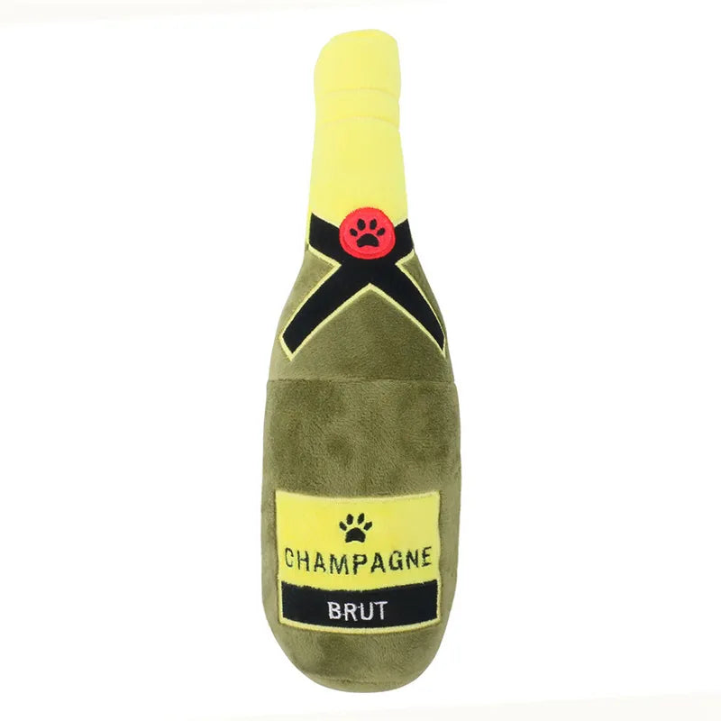 Plush Pet Playtime Trio - Wine Bottle, Donut & Teeth Stick