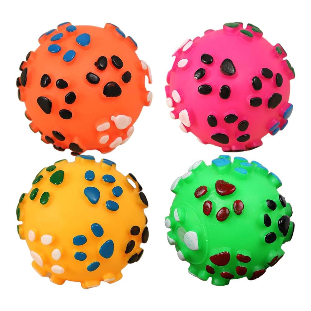 PawPrint Playtime Squeaky Ball Set for Small Dogs
