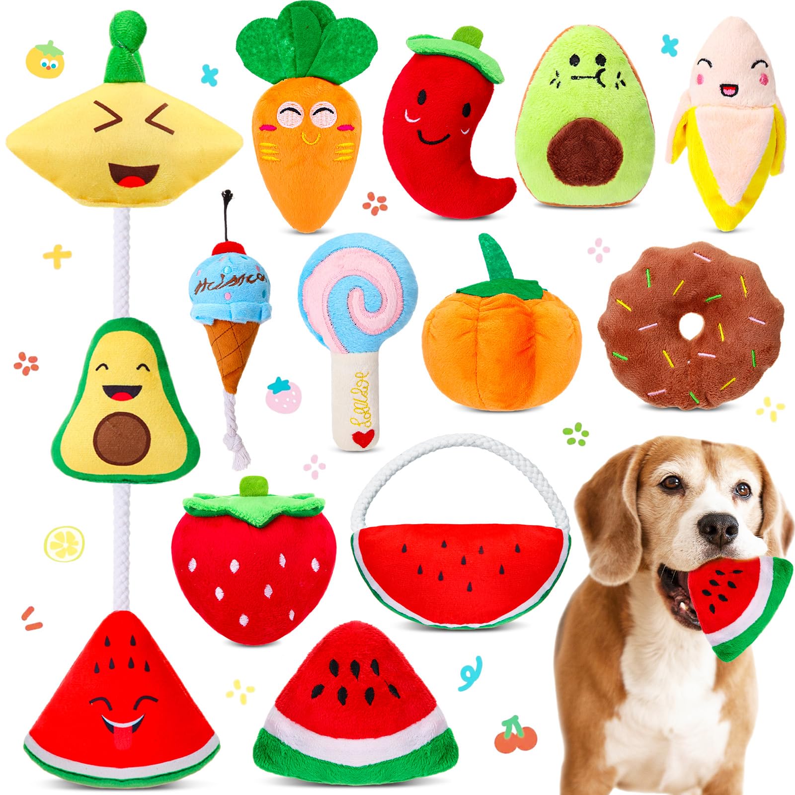 Chewy Delight 12-Pack Plush Dog Toys